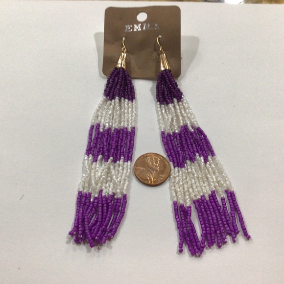 Emma beaded earrings.they are long. - Picture 1 of 3